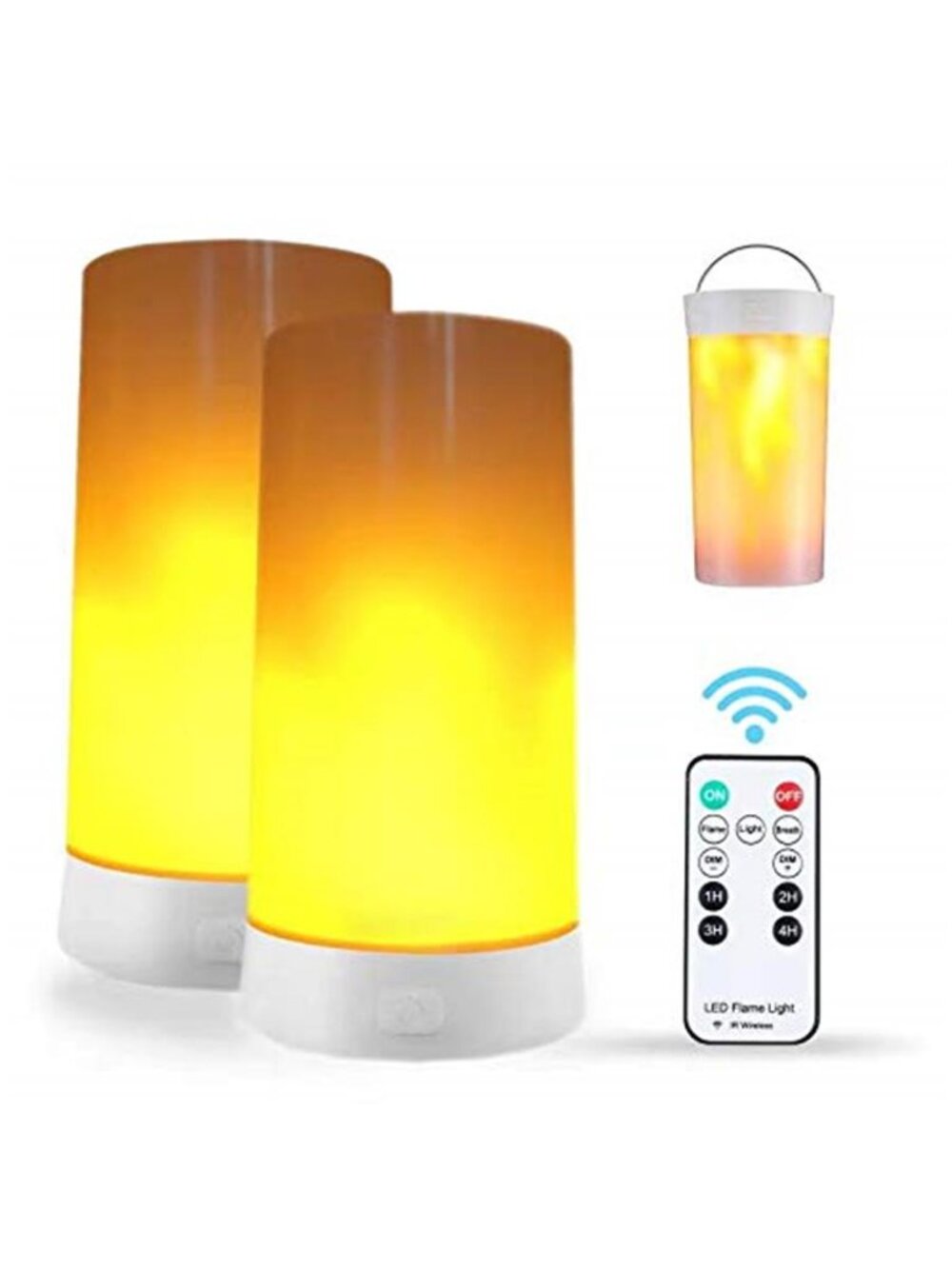 LED Flame Effect Lamp USB Rechargeable Remote Control Waterproof Camping Light